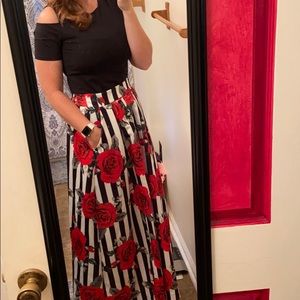 2-piece floral evening gown set.